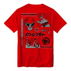 Super7 Mighty Morphin Power Rangers - Red Ranger Dino T-shirt Animation