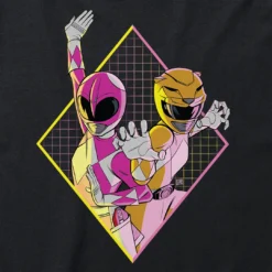 Super7 Mighty Morphin Power Rangers T-Shirt - Pink And Yellow Power Rangers Movies & TV