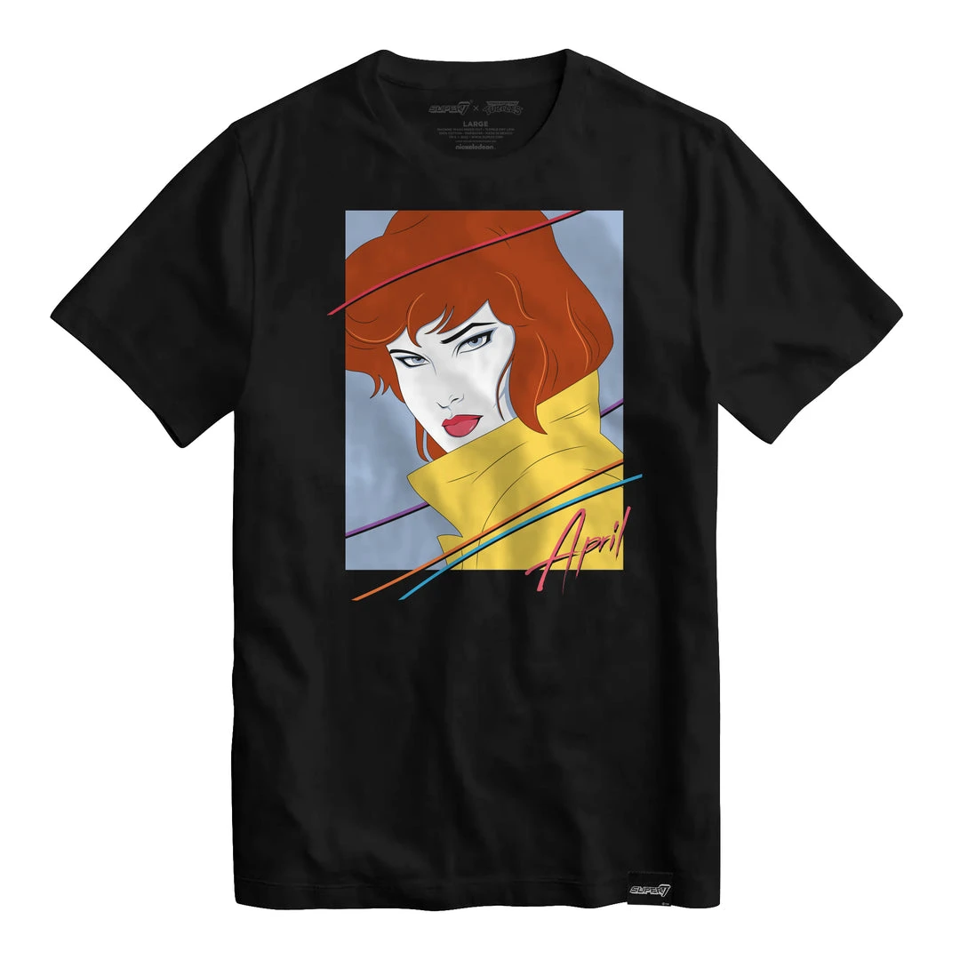 Super7 Teenage Mutant Ninja Turtles T-Shirt - 80s April 3 Super7 Teenage Mutant Ninja Turtles T-Shirt - 80s April