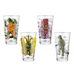 Super7 Toho Drinkware - Anatomical Kaiju (Set Of 4) Godzilla