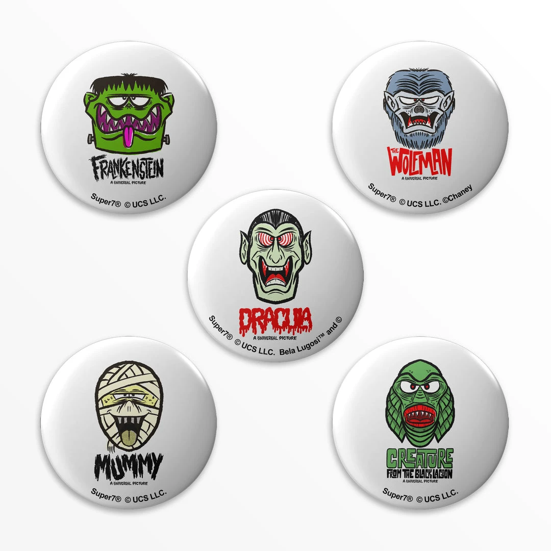 Super7 Universal Monsters Button Pack - FreakyFaces (Set Of 5) 4 Super7 Universal Monsters Button Pack - FreakyFaces (Set Of 5)
