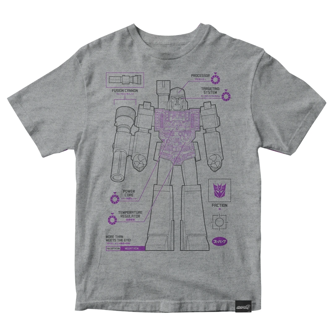 Super7 Transformers T-Shirt - Megatron Cyborg Diagram Animation 3 Super7 Transformers T-Shirt - Megatron Cyborg Diagram Animation
