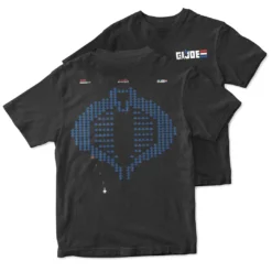 Super7 G.I. Joe T-Shirt - 8-Bit Cobra Commander Backhit Animation