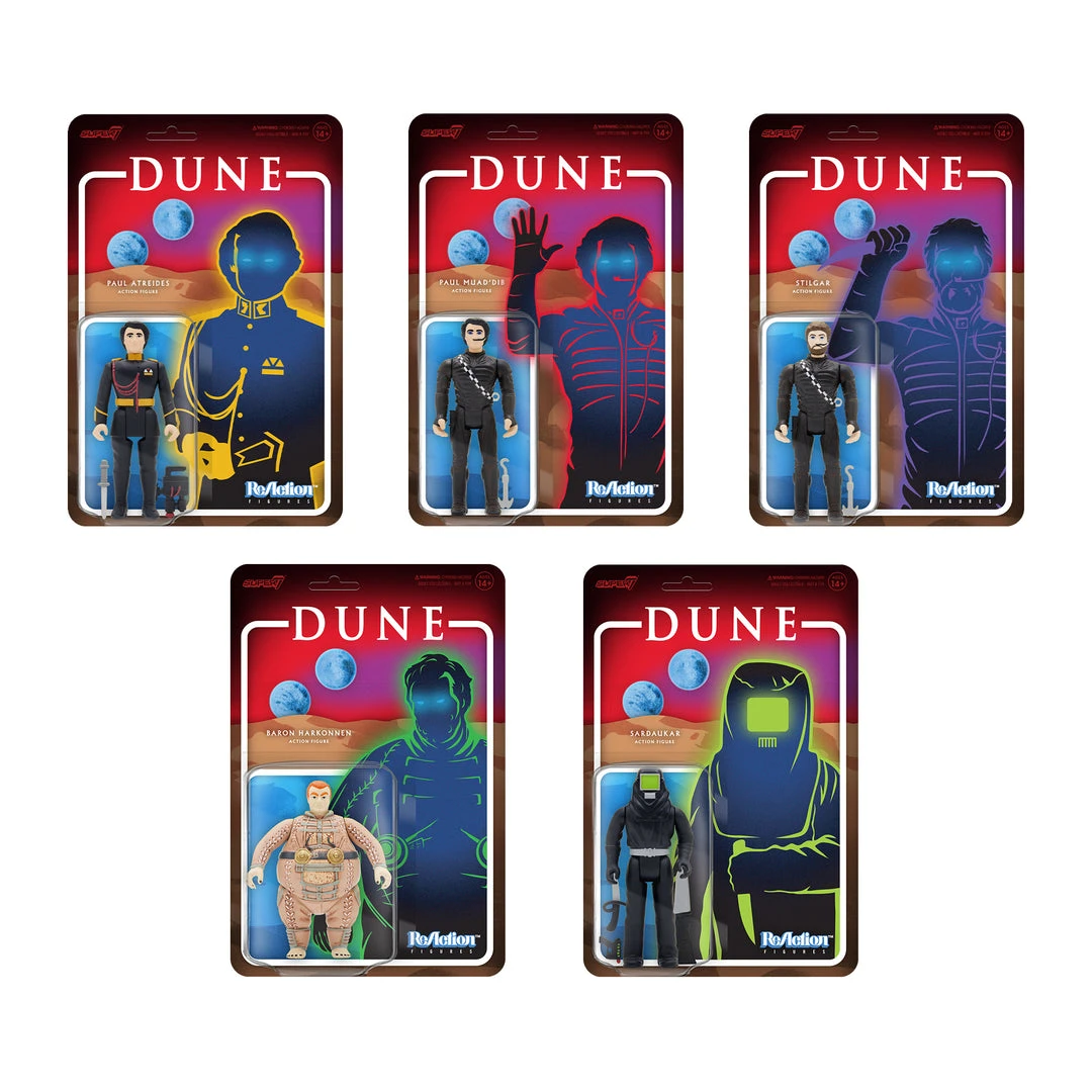 Super7 Movies & TV Dune ReAction Full Set - Wave 1 (Set Of 5) 3 Super7 Movies & TV Dune ReAction Full Set - Wave 1 (Set Of 5)