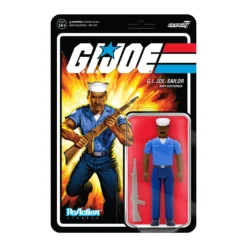 Super7 Movies & TV G.I. Joe ReAction Figures Wave 2 - Blueshirt Mustache (Brown)