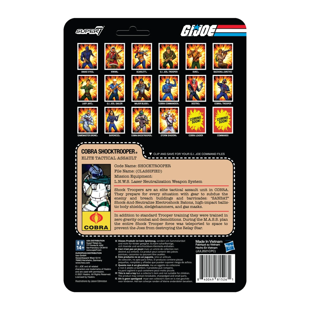 Super7 G.I. Joe ReAction Figures Wave 2 - Cobra Shocktrooper (Rifle B) Movies & TV 5 Super7 G.I. Joe ReAction Figures Wave 2 - Cobra Shocktrooper (Rifle B) Movies & TV