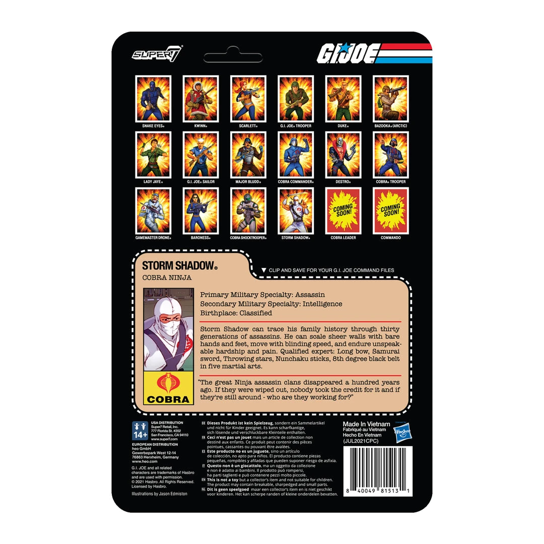 Super7 Movies & TV G.I. Joe ReAction Figures Wave 2 - Storm Shadow 5 Super7 Movies & TV G.I. Joe ReAction Figures Wave 2 - Storm Shadow