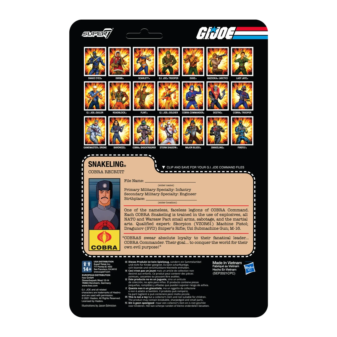 Super7 Movies & TV G.I. Joe ReAction Figures Wave 3 - Cobra Snakeling Factory Worker Mustache (Tan) 5 Super7 Movies & TV G.I. Joe ReAction Figures Wave 3 - Cobra Snakeling Factory Worker Mustache (Tan)