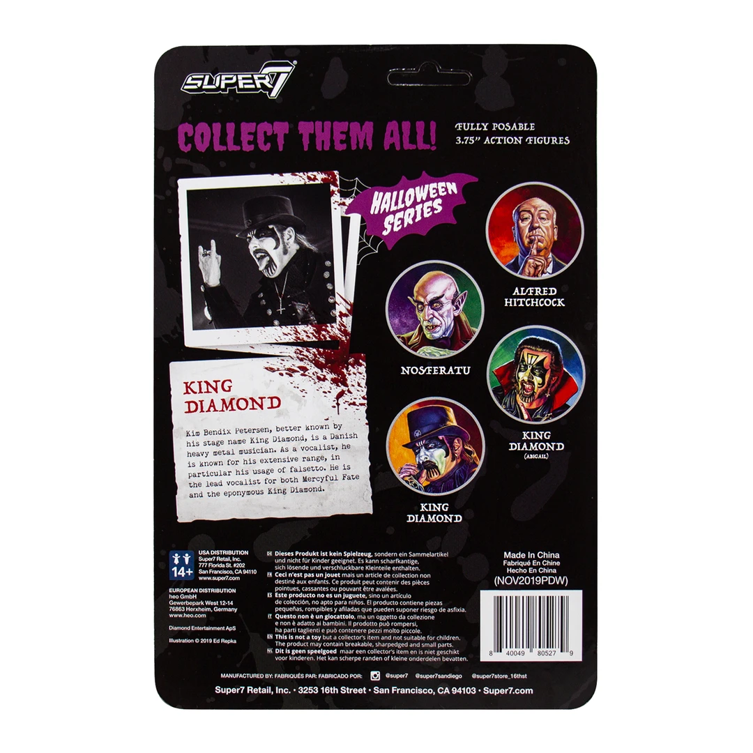 Super7 King Diamond ReAction Figure - King Diamond Top Hat Music 5 Super7 King Diamond ReAction Figure - King Diamond Top Hat Music
