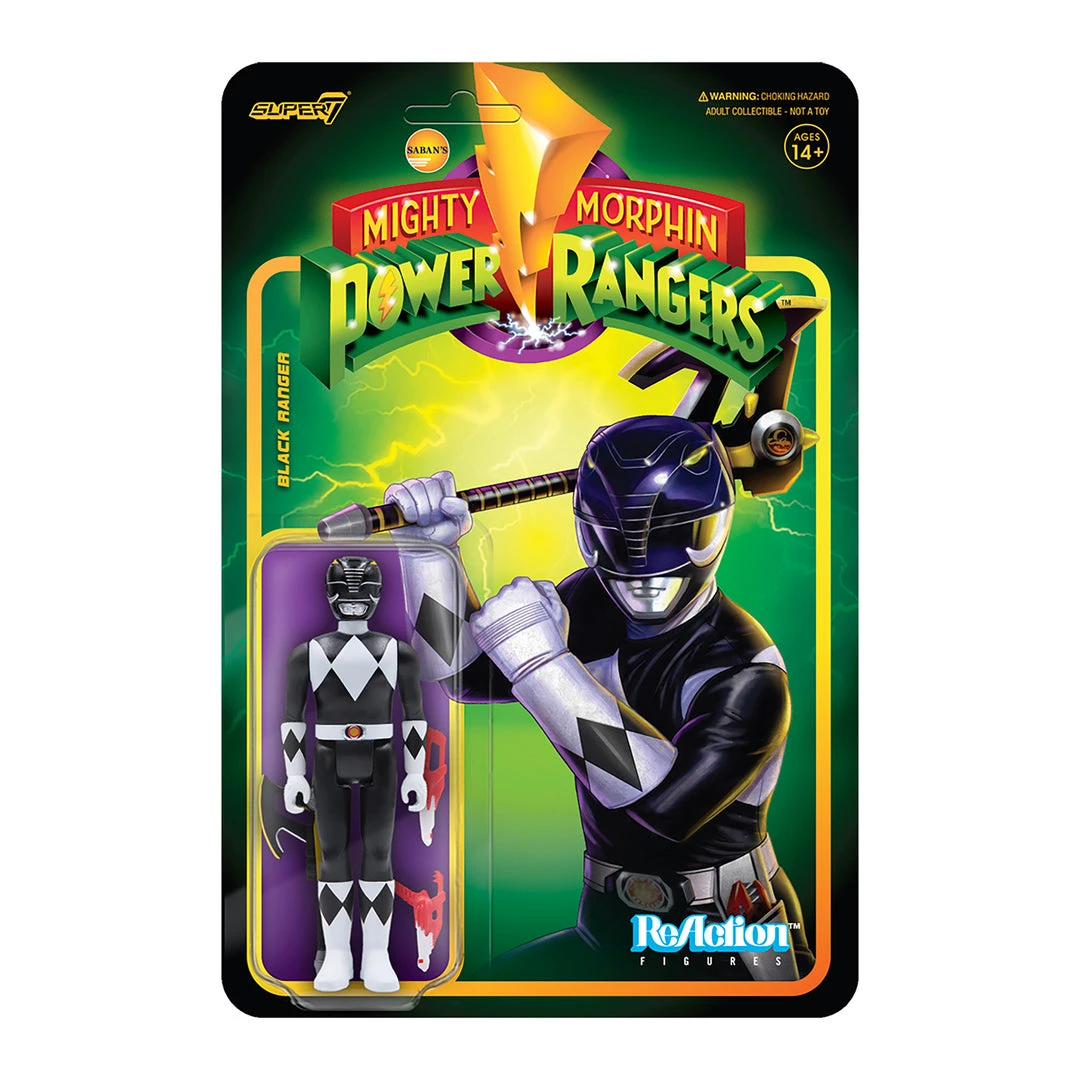 Super7 Mighty Morphin Power Rangers ReAction Figure Wave 2 - Black Ranger 3 Super7 Mighty Morphin Power Rangers ReAction Figure Wave 2 - Black Ranger