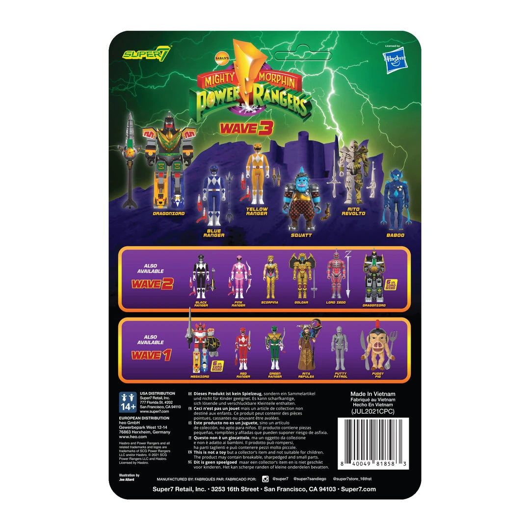 Super7 Mighty Morphin Power Rangers ReAction Figure Wave 3 - Baboo 5 Super7 Mighty Morphin Power Rangers ReAction Figure Wave 3 - Baboo