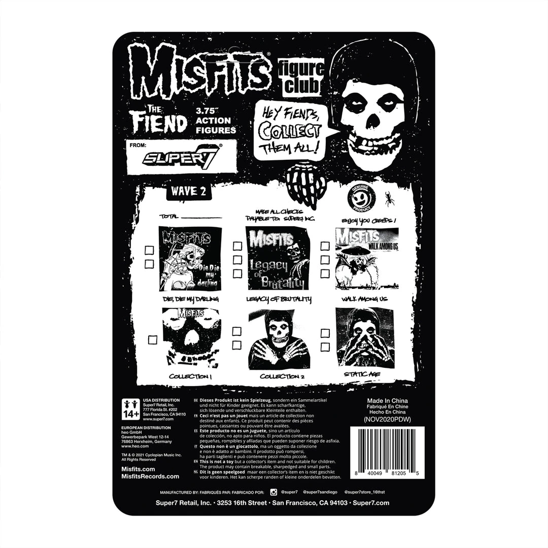 Super7 Misfits ReAction - Fiend Static Age (Clear Purple) Music 5 Super7 Misfits ReAction - Fiend Static Age (Clear Purple) Music