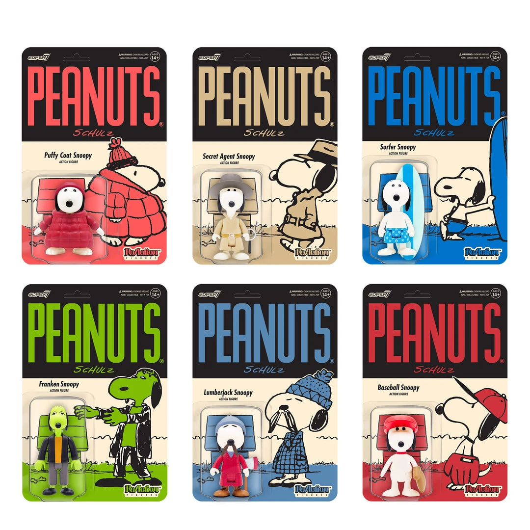 Super7 Peanuts ReAction Wave 5 - 6 Figure Set 3 Super7 Peanuts ReAction Wave 5 - 6 Figure Set