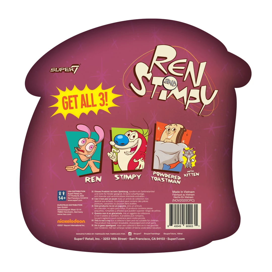 Super7 Ren & Stimpy ReAction Figure Wave 1 - Powdered Toast Man Movies & TV 5 Super7 Ren & Stimpy ReAction Figure Wave 1 - Powdered Toast Man Movies & TV