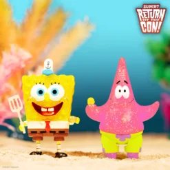 Super7 SpongeBob SquarePants ReAction - SpongeBob And Patrick BFF 2-Pack (Glitter)