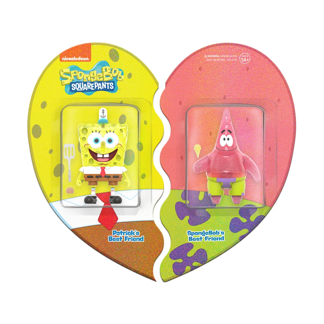 Super7 SpongeBob SquarePants ReAction - SpongeBob And Patrick BFF 2-Pack (Glitter) 3 Super7 SpongeBob SquarePants ReAction - SpongeBob And Patrick BFF 2-Pack (Glitter)