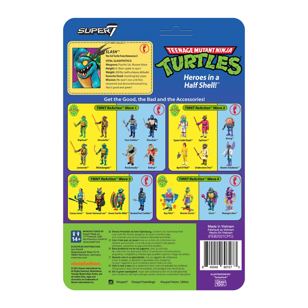 Super7 Teenage Mutant Ninja Turtles ReAction Figure Wave 4 - Slash 5 Super7 Teenage Mutant Ninja Turtles ReAction Figure Wave 4 - Slash