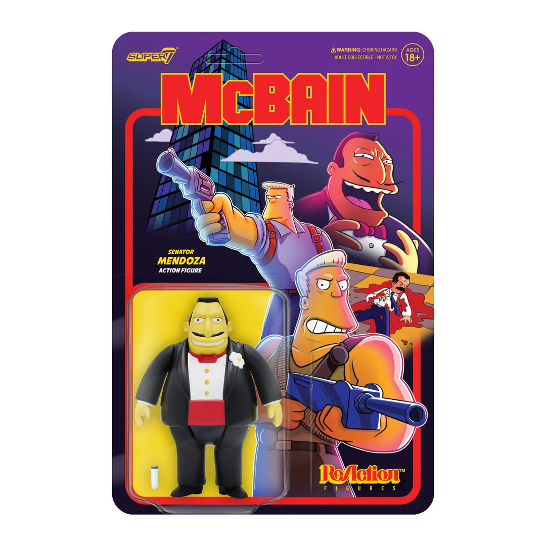 Super7 Movies & TV The Simpsons ReAction Wave 1 McBain - Senator Mendoza 3 Super7 Movies & TV The Simpsons ReAction Wave 1 McBain - Senator Mendoza