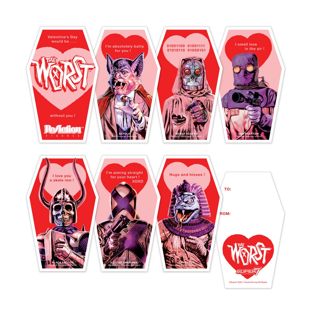 Super7 The Worst - Valentine's Day 2021 ReAction Figure 2-Pack - Batula And Robot Reaper 5 Super7 The Worst - Valentine's Day 2021 ReAction Figure 2-Pack - Batula And Robot Reaper